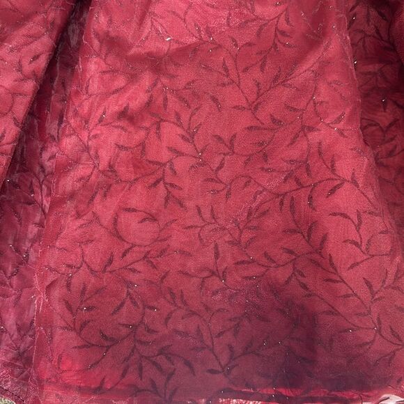 Perfectly Dressed | Girls Baby Burgundy Red Formal Dress - Picture 3 of 15